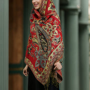 Buddha Stones Spring Cashew Floral Geometry Pattern Tassel Cozy Scarf Shawl - image 1
