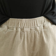 Buddha Stones Plain Tapered Cotton Corduroy Women's Harem Thermal Fleece-Lined Pants With Pockets - image 23