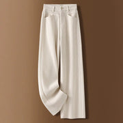 Buddha Stones Winter Straight Leg Design Cotton Corduroy Women's Wide Leg Pants With Pockets - FloralWhite - US16，UK/AU20，EU48 (4XL) - image 0