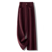 Buddha Stones Winter Straight Leg Design Cotton Corduroy Women's Wide Leg Pants With Pockets - DarkRed - US16，UK/AU20，EU48 (4XL) - image 13
