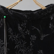 Buddha Stones Women's Jacquard High Waist Design Wide Leg Cotton Fleece-Lined Pants With Pockets - image 10