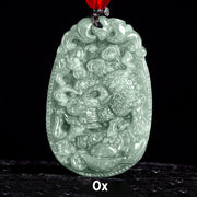 Buddha Stones Chinese Zodiac Jade Year of the Horse Luck Rope Necklace Pendant - Ox - image 12