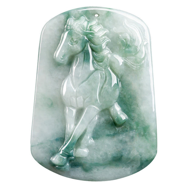 Buddha Stones Year of the Horse Jade Abundance Rope Necklace Pendant - image 10