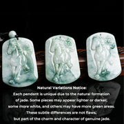 Buddha Stones Year of the Horse Jade Abundance Rope Necklace Pendant - image 8