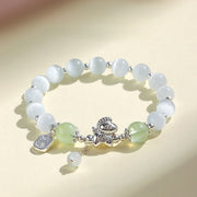 Buddha Stones Natural Cat's Eye Rose Quartz Crystal Year of the Horse Fu Character Love Bracelet - image 13