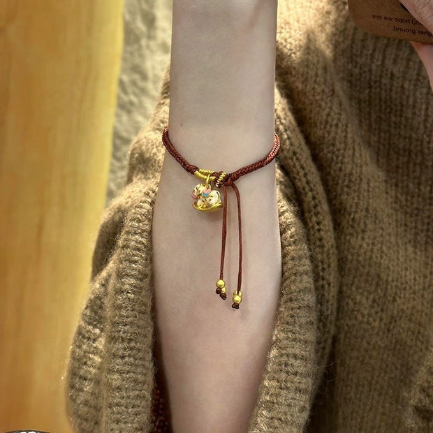 Buddha Stones Chinese Zodiac Year of the Horse Red String Luck Braided Bracelet - image 1
