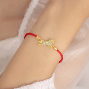 Buddha Stones 925 Sterling Silver Plated 18K Gold Chinese Zodiac Year of the Horse Red String Luck Bracelet - image 4