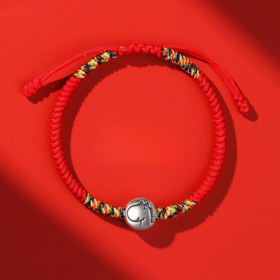 Buddha Stones 999 Sterling Silver Chinese Zodiac Horse Charm Red String Strength Braided Bracelet - Horse Red String - image 0