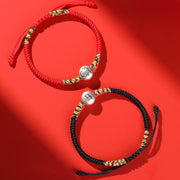 Buddha Stones 999 Sterling Silver Chinese Zodiac Horse Charm Red String Strength Braided Bracelet - image 8