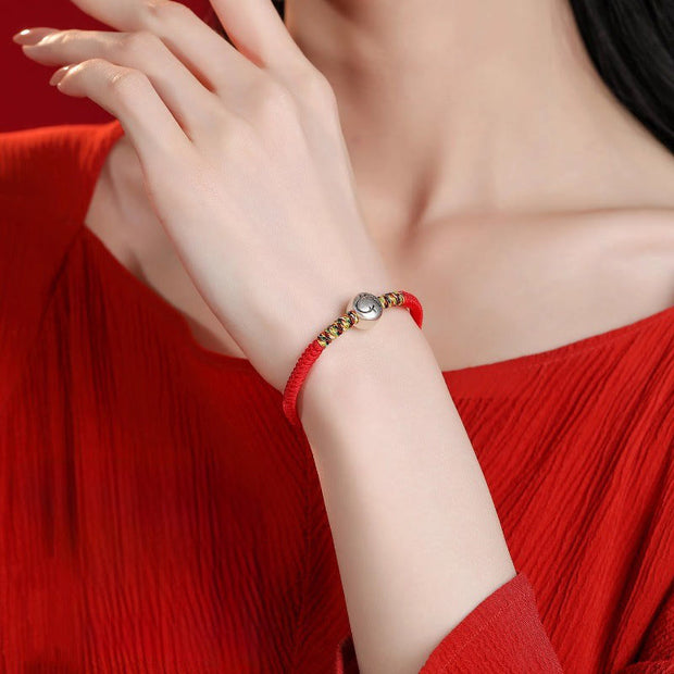 Buddha Stones 999 Sterling Silver Chinese Zodiac Horse Charm Red String Strength Braided Bracelet - image 7
