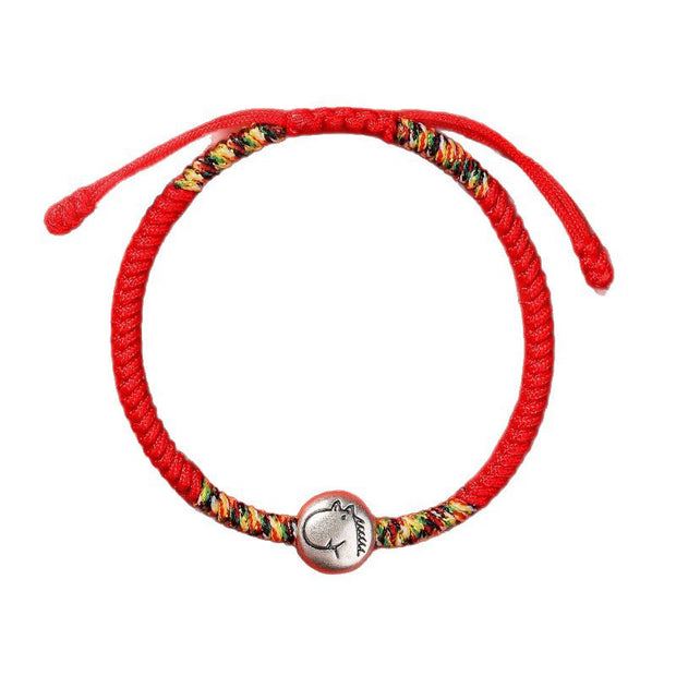 Buddha Stones 999 Sterling Silver Chinese Zodiac Horse Charm Red String Strength Braided Bracelet - image 9