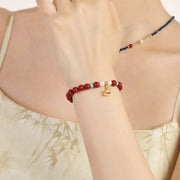 Buddha Stones Year of the Horse Natural Cinnabar Pearl Blessing Bracelet - image 3