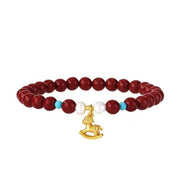 Buddha Stones Year of the Horse Natural Cinnabar Pearl Blessing Bracelet - image 12