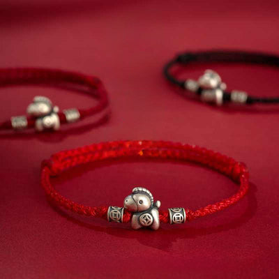 Buddha Stones Year of the Horse Wishing You Wealth and Protection String Includes Gift Message Card - image 0