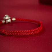 Buddha Stones Year of the Horse 999 Sterling Silver String Braided Protection Bracelet - image 4