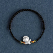 Buddha Stones Year of the Horse 999 Sterling Silver Luck String Braided Bracelet Anklet - Black Anklet(Circumference 17-30cm) - image 18