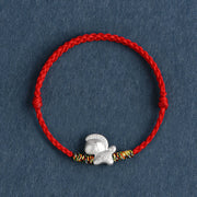 Buddha Stones Year of the Horse 999 Sterling Silver Luck String Braided Bracelet Anklet - Red Anklet(Circumference 17-30cm) - image 12