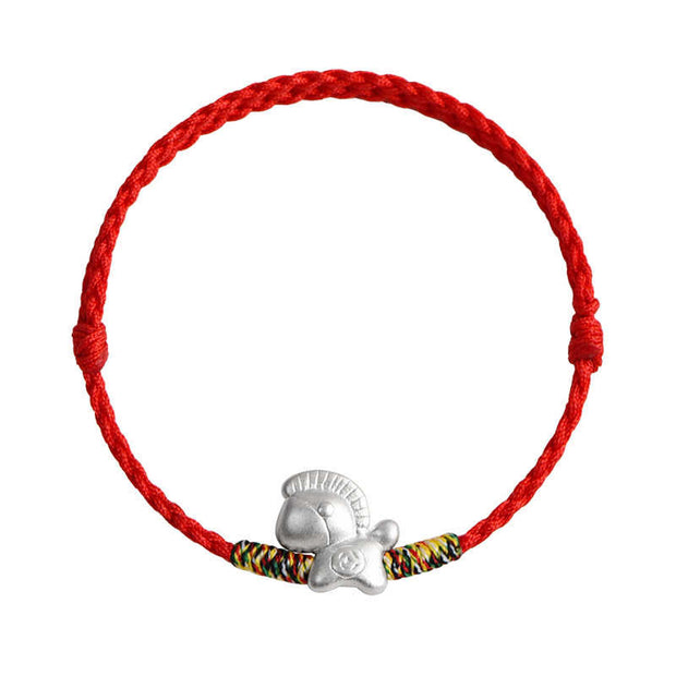 Buddha Stones Year of the Horse 999 Sterling Silver Luck String Braided Bracelet Anklet - image 17