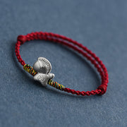 Buddha Stones Year of the Horse 999 Sterling Silver Luck String Braided Bracelet Anklet - image 3