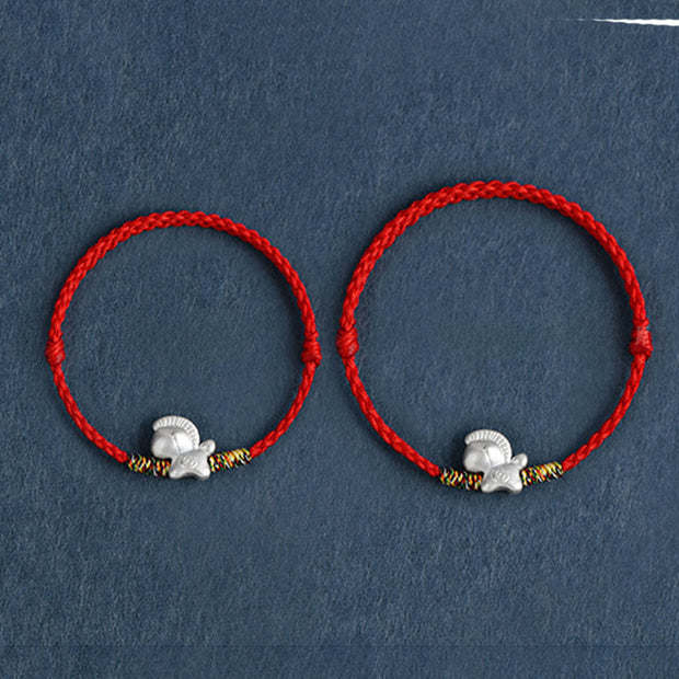 Buddha Stones Year of the Horse 999 Sterling Silver Luck String Braided Bracelet Anklet - image 16