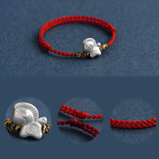 Buddha Stones Year of the Horse 999 Sterling Silver Luck String Braided Bracelet Anklet - image 4