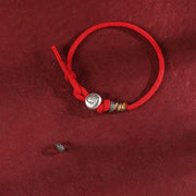 Buddha Stones Year of the Horse 999 Sterling Silver Copper Coins Rope Braided Protection Bracelet - image 3