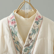 Buddha Stones Embroidered Women's Long Sleeve Cotton-padded Jacket With Pockets - image 3