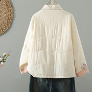 Buddha Stones Embroidered Women's Long Sleeve Cotton-padded Jacket With Pockets - image 2