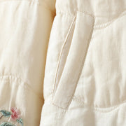 Buddha Stones Embroidered Women's Long Sleeve Cotton-padded Jacket With Pockets - image 8