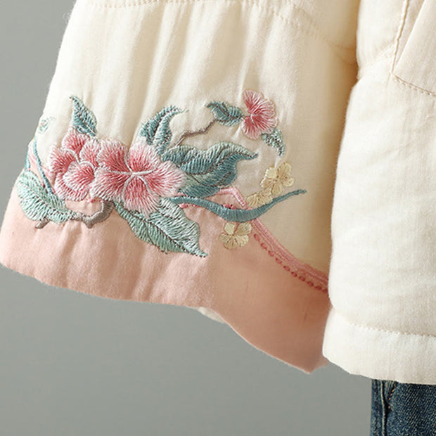 Buddha Stones Embroidered Women's Long Sleeve Cotton-padded Jacket With Pockets - image 12