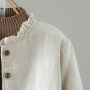 Buddha Stones Casual Buttons Women's Long Sleeve Cotton Jacket With Pockets - image 7