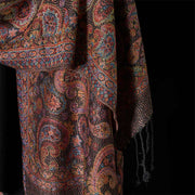Buddha Stones Spring Purple Cashew Flower Pattern Tassel Soft Scarf Shawl - image 5