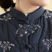 Buddha Stones Embroidered Frog-Button Women's Sleeveless Cotton Vest Waistcoat With Pockets - image 7