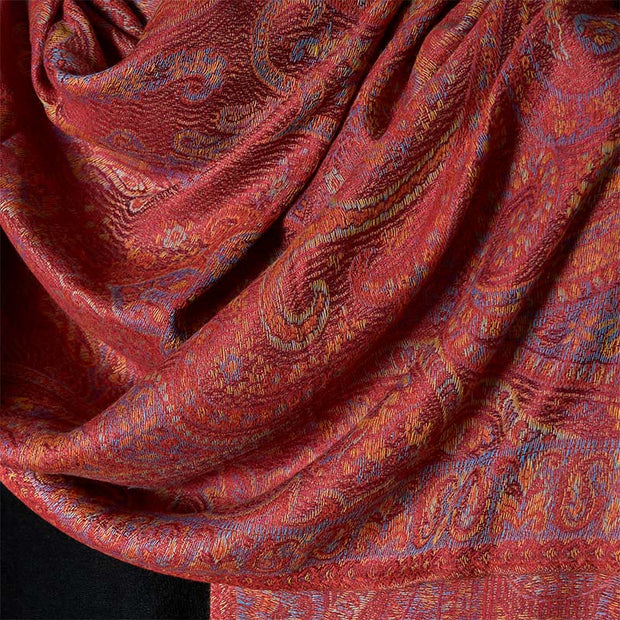 Buddha Stones Spring Cashew Flower Stripes Pattern Tassel Cozy Scarf Shawl - image 3