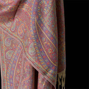 Buddha Stones Spring Red Pink Cashew Flower Geometric Stripes Pattern Tassel Cozy Scarf Shawl - image 9