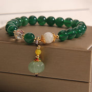 Buddha Stones Green Crystal Pumpkin Bead Relax Calm Bracelet - Green Crystal(Wrist Circumference: 14-16cm) - image 0