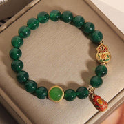Buddha Stones Natural Green Agate Gourd Tiger Shoes Pattern Hope Bracelet - image 3
