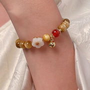 Buddha Stones Natural Golden Tiger Eye Bell Flower Courage Bracelet - image 3