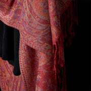 Buddha Stones Spring Cashew Flower Leaves Vines Geometric Pattern Tassel Soft Scarf Shawl - image 5