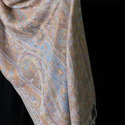 Buddha Stones Spring Cashew Flower Leaves Vines Geometric Pattern Tassel Soft Scarf Shawl - image 10