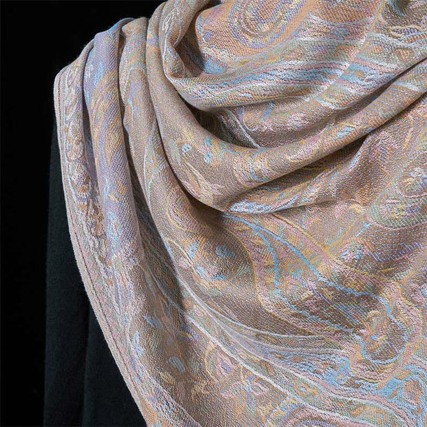 Buddha Stones Spring Cashew Flower Leaves Vines Geometric Pattern Tassel Soft Scarf Shawl - image 9