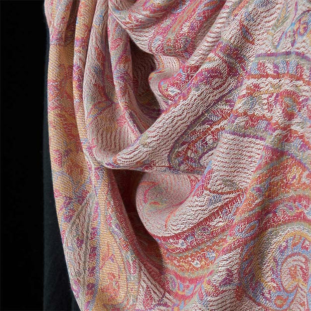 Buddha Stones Spring Cashew Flower Leaves Vines Geometric Pattern Tassel Soft Scarf Shawl - image 21