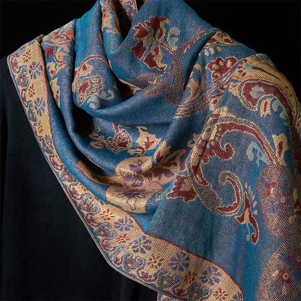 Buddha Stones Spring Cashew Floral Geometry Pattern Tassel Cozy Scarf Shawl - image 9