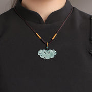 Buddha Stones Chinese Phoenix Jade Luck Necklace String Pendant - image 4