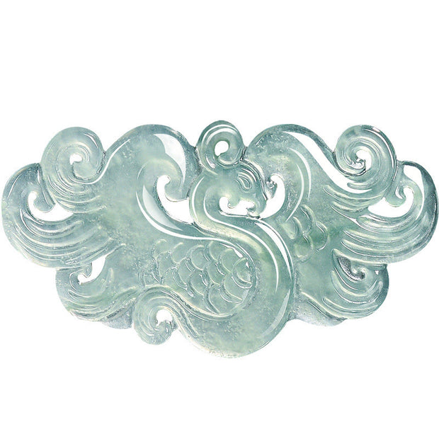 Buddha Stones Chinese Phoenix Jade Luck Necklace String Pendant - image 8