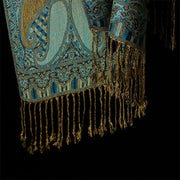Buddha Stones Fall Cashew Flower Geometry Pattern Tassel Cozy Scarf Shawl - image 6