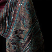 Buddha Stones Spring Cashew Flower Stripe Geometric Pattern Tassel Soft Scarf Shawl - image 10