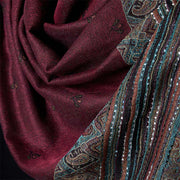 Buddha Stones Spring Cashew Flower Stripe Geometric Pattern Tassel Soft Scarf Shawl - image 9