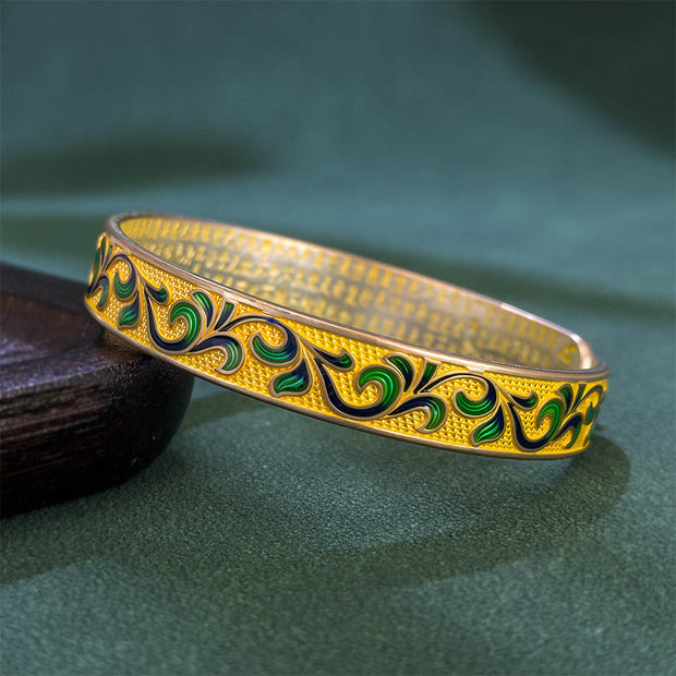 Buddha Stones Petal Vines Entwine Branches Copper Balance Open Adjustable Bracelet Bangle - image 2