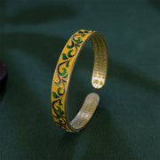 Buddha Stones Petal Vines Entwine Branches Copper Balance Open Adjustable Bracelet Bangle - image 4